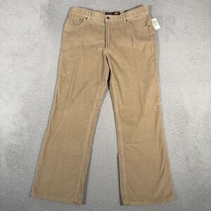 Izod Pants Mens 34x29 Tan Brown 5 Pocket Corduroy Cords Straight Leg Casual New